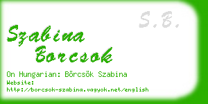 szabina borcsok business card